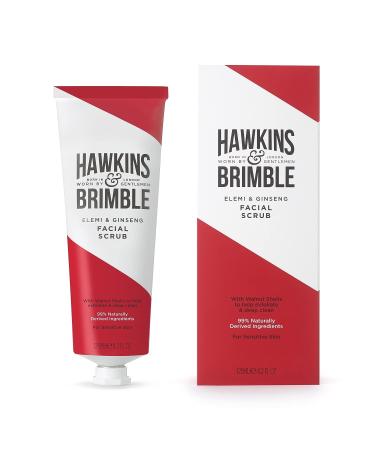 Hawkins & Brimble Mens Facial Scrub 125 ml - Walnut & Almond Exfoliator | Pre Shave - Buy Online on GoSupps.com