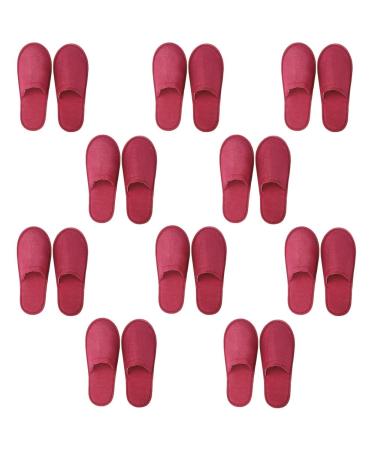 Tianmao 10 pairs slipper hotels lipper tortier lip slippers with closed toes universal size 29 * 11cm guest slippers disposable lip for spa party guests hotel and travel unit size red