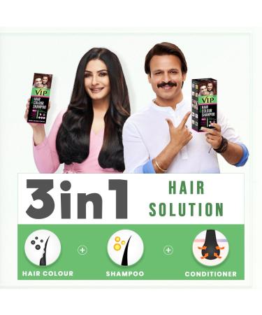 Buy VIP 5 in 1 Hair Colour Shampoo - Brown 180ml | International Shipping | Best Hair Color Shampoo - Buy Online on GoSupps.com