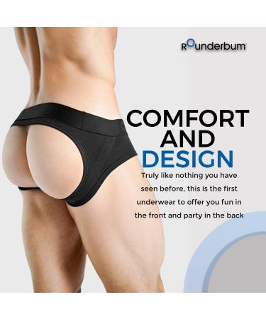 Rounderbum Men's Lift Jock Strap | Butt Lifting Shapewear Black Jock Brief - Buy Online on GoSupps.com