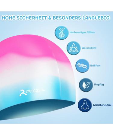 Children's Swimming Caps for Boys & Girls | Comfortable Fit for Ages 5-12 | Pink & Blue - Buy Online on GoSupps.com