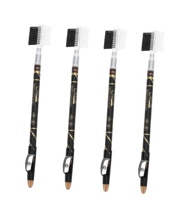 Healvian 12 Pcs Two-in-one Eyebrow Pencil Eyebrow Beauty Pencils Woman Eyebrow Pencils Eyebrow Liner Wooden
