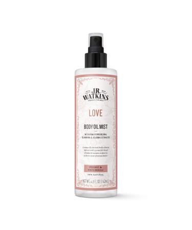 J.R. Watkins Love Body Oil Mist Hydrates Skin and Boosts Stimulation Natural Peony & Patchouli 4.8 oz Floral Coconut Rosemary 4.8 Fl Oz (Pack of 1)
