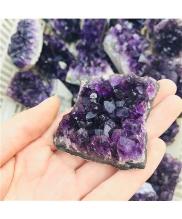 1pc 40g-55g Purple Feng Shui Natural Amethyst Crystal Quartz Drusy Geode Cluster Stone Decoration Ornament Feng Shui Decoration Full of Texture