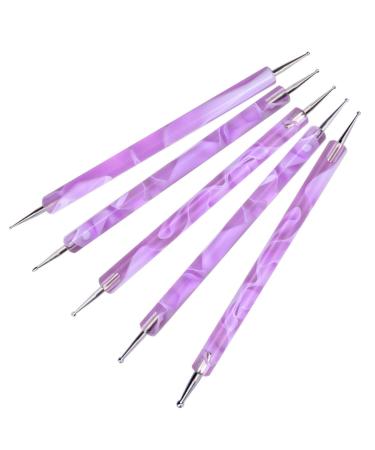 AvoDovA 5 Pcs Nails Dotting Pen Double Ended Marbleizing Dotting Painting Pen Painting Dotting Detailing Pen Nail Art Point Drill Drawing Manicure Dot Tool for Embossing Pattern Clay Sculpting
