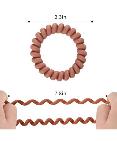 Matte Spiral Hair Ties 30pcs - No Crease Traceless Ponytail Holder for Women & Girls | Large Size Plastic Hair Coils in 10 Colors - Buy Online on GoSupps.com