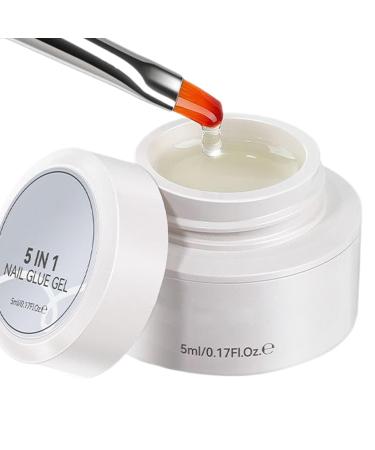 5-in-1 Glue for Hard Nails - Multi-purpose builder gel glue strong adhesion fast curing smooth long-lasting solution for nail extensions and sculpting repairing formula