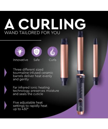 SUTRA Interchangeable 3-in-1 Styler Set | Spring Curler Waver & Clipless Wand in Rose Gold & Black - Perfect for International Shipping - Buy Online on GoSupps.com