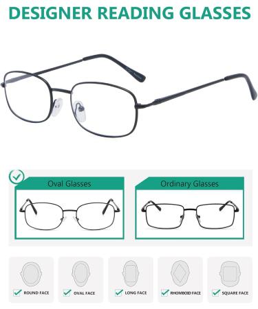 Eyekepper Metal Frame Reading Glasses - 4 Pack Black +3.00 | Spring Hinge - Stylish & Comfortable Eyewear - Buy Online on GoSupps.com