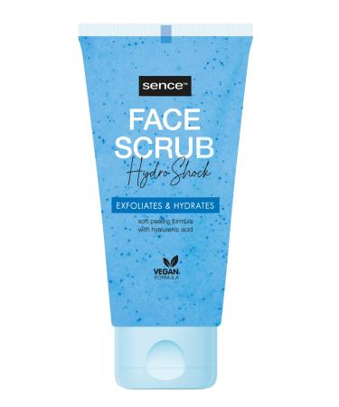 Sence Sence Hydro Shock Gentle Facial Scrub - Vegan Facial Cleansing Cosmetic with Hyaluronic Acid and Panthenol - 150 ml