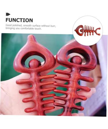Buy Minkissy Herringbone Wooden Massage Comb | Creative Body & Face Massage Tool | Rosewood Hair Comb for Relaxation - Buy Online on GoSupps.com