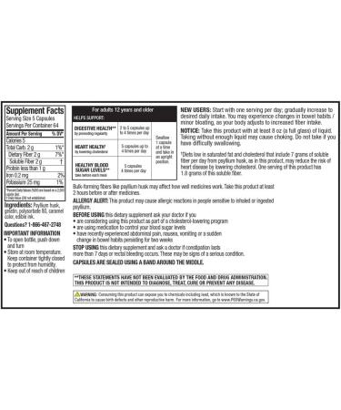 Quality Choice Psyllium Fiber Capsules 1.8 Grams of 3 in 1 Soluble Fiber per Serving for Regularity. Plant Based Value Size Convenient Daily Supply 320 Count. - Buy Online on GoSupps.com