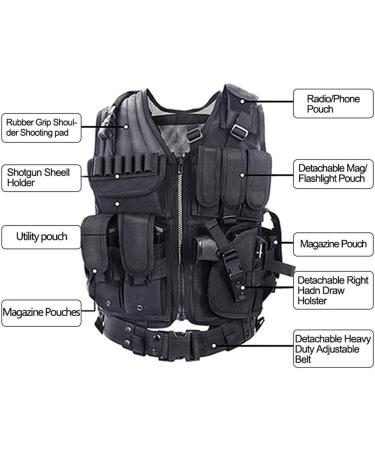 YAKEDA Tactical Vest Outdoor Ultra-Light Breathable Training Vest Adjustable for Adults Black - Buy Online on GoSupps.com