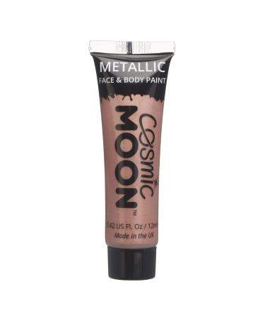 Face & Body Metallic Paint by Cosmic Moon - Rose Gold - Water Based Face Paint Makeup for Adults Kids - 12ml