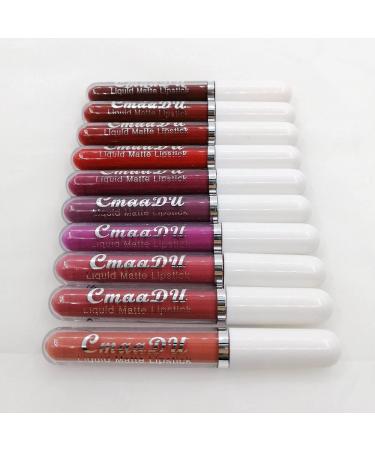 10Pcs Liquid Matte Lipstick Set for Dark Skin Women - Long-Lasting Matte Lipstick Pack - Original 24 Hour Formula - Dark Red Shades - 10 Count - Buy Online on GoSupps.com