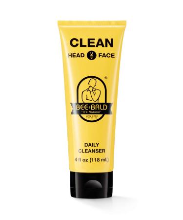 Bee Bald CLEAN Daily Cleanser for face & head refreshes and thoroughly cleanses by gently scrubbing away dry  flaky skin  leaving a fresh  tingling sensation and smell of  clean   4 Fl. Oz. 1