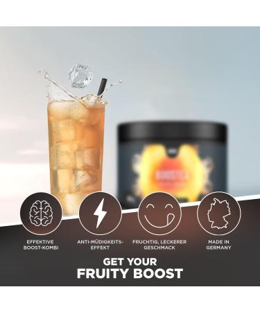 ESN Boostea Infused Ice Tea Peach 2 x 200g - Vegan Caffeine Booster with L-Theanine & Green Tea Extract - Free Shaker - Quality Made in Germany - Buy Online on GoSupps.com