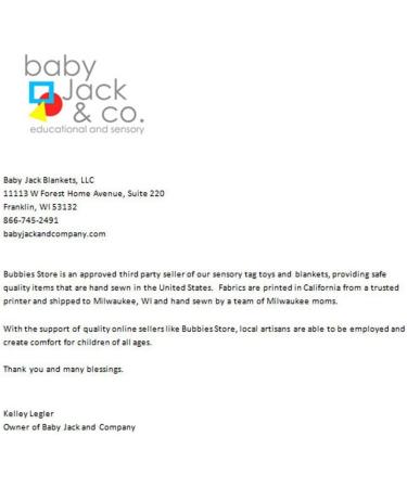 Baby Jack Sensory Blanket Shapes Kindness Confetti Lovey 14x18 - Made in USA - Buy Online on GoSupps.com