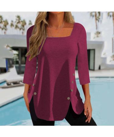 Women's Square Neck Side Button Sweatshirt - Solid Black Long Sleeve Pullover Hoodie - Buy Online on GoSupps.com