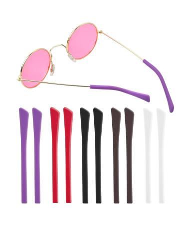 Silicone anti -slip covers 5 pairs glasses end cap silicone coats anti slide glasses replacement accessories glasses bend silicone sock replacement repair for metal thin sunglasses glasses legs - Buy Online on GoSupps.com