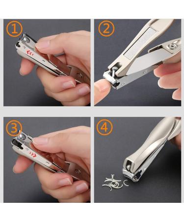 Stainless Steel Nail Cutter with Catcher Function Fingernail&Toenail Clippers for Men and Women Kids and Seniors (Gold) - Buy Online on GoSupps.com