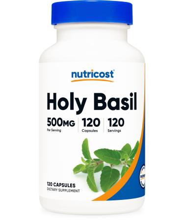 Nutricost Holy Basil Capsules 500mg 120 Vegetarian Capsules - Gluten Free Non-GMO