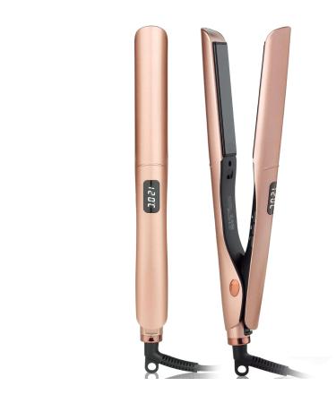 Hair Straighteners Curls and Straighteners 2 in 1 Travel Hair Straightener and Curling Iron Ceramic Waves Small Curls Hair Straightener with LCD Display for Long Short Hair Styling Devices