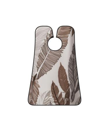 line feathers Print Beard Bib Apron Non-Stick Beard Men's Hair Catcher for Shaving Gifts for Men. One Size Black4