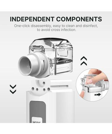 Portable Nebulizer Machine for Kids & Adults - 2 Modes Handheld Mesh Nebulizer for Travel & Household Use - Cool Mist - All Accessories Included - Gray - Buy Online on GoSupps.com