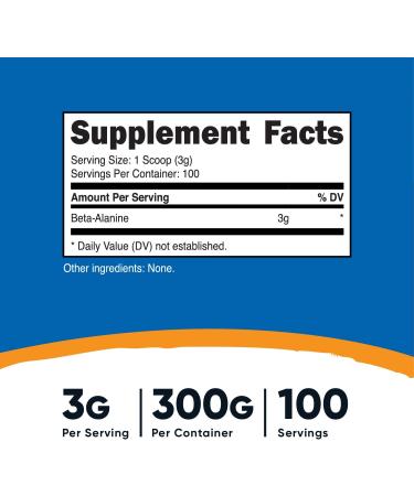 Nutricost Beta Alanine Powder 300g - Enhance Performance with 3g Per Serving - Buy Online on GoSupps.com