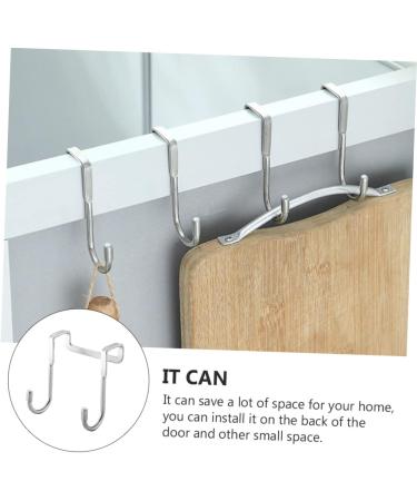 NAMOARLY 6pcs Back of Door Hooks Hat Wall Hooks Kitchen Cabinet Hooks S Hook Stainless Steel Cupboard - Buy Online on GoSupps.com
