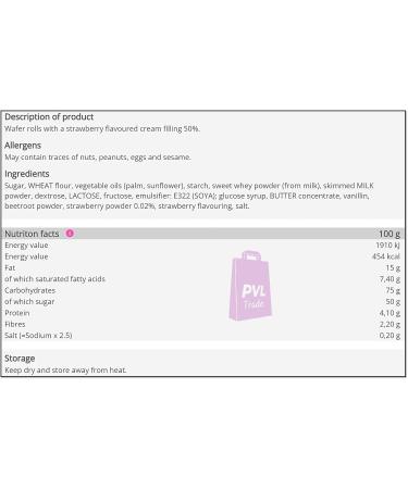 Pack of 2 wafer rolls with strawberry flavored cream 400 g - Buy Online on GoSupps.com