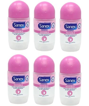 SANEX Dermo Invisible Deodorant Roll-on Women All Skin Types 50 ml Pack of 6 - Buy Online on GoSupps.com