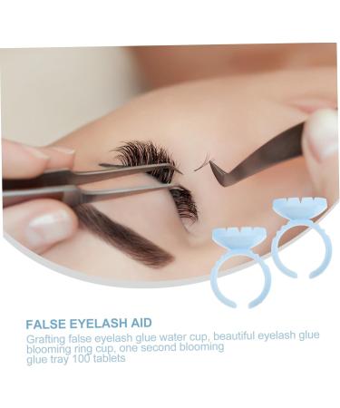  POPETPOP POPETPOP 100pcs Eyelash Ring Cutter Eyelash Glue Ring Eyelash Extension Glue Holder Pigment Ring Glue Cups for Eyelash Extension Flower Cup - Buy Online on GoSupps.com