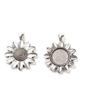 COHEALI 10 Sets Flower Accessories Glass Tray Sunflower Pendant Charm Diy Acceories Daisy Popularity Billet