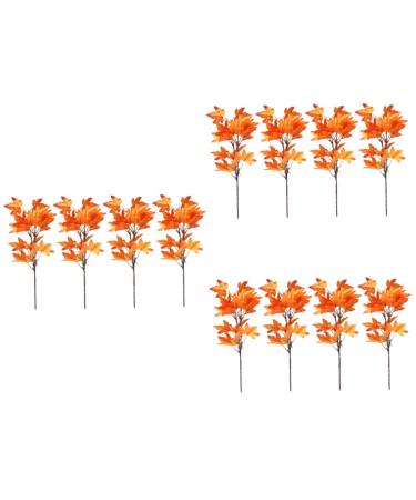 TOPBATHY 12 Pcs Artificial Maple Leaf Twig Cutting Decorations for Home Simulation Maple Branch Decor Thankgiving Leaves Spray Fake Twig Stem Flower Party Leaves Autumn Plastic Accessories
