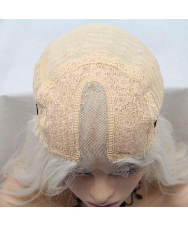 Kunsthaar Wig 61 cm Platinum Blonde Natural Waves U-Part Lace Glue-Free Heat-Resistant Fiber for Women - Buy Online on GoSupps.com