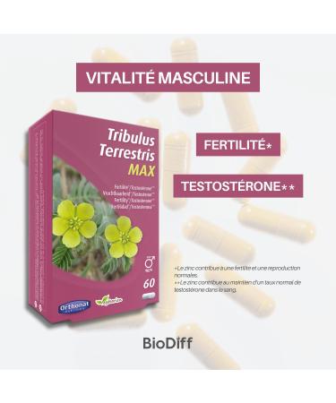 Orthonat - Tribulus Terrestris Max - Fertility Food Supplement* Testosterone** - 450 mg Tribulus Terrestris Dry Extract (including 260 mg Saponins) per Capsule - Vegan Formula - 60 Capsules - Buy Online on GoSupps.com