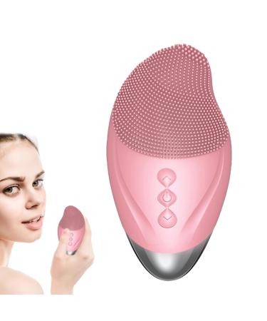 Fovolat Cleansing Facial Brush - Soft Silicone Face Scrubber | Rechargeable Vibrating Waterproof Simple Skin Care Tools For Deep Cleansing Exfoliation & Firming Pink (English)