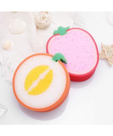 4pcs Premium Kids Fruit Bath Sponges Brushes - Mango, Honeydew Melon, Orange, Strawberry | Bathing Tools for Children - Buy Online on GoSupps.com