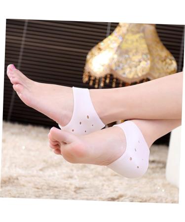 Beavorty 3 Pairs Plantar Socks Silicone Gel Sleeve Cracked Socks for Heel Pain Heel spur Socks Heel Cups Sock Heel Protectors moisturizing Socks Heel Sleeve Spa White - Buy Online on GoSupps.com
