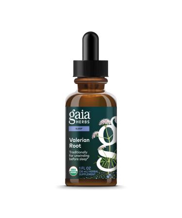 Gaia Herbs Valerian Root - Stress & Sleep Support - Organic Liquid Vegan Health Supplement for Calming Support - Valerian Extract - Herbal Formula - Dairy Soy & Gluten Free - 1 oz