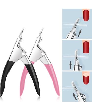 Professional Acrylic Nail Fake False Nails Tip Cutter Nail Trimmer for Artificial Nail Manicure Nail Art Tool Stainless Steel Nail Professional Nail Tool U-Shaped Nail Pink - Buy Online on GoSupps.com