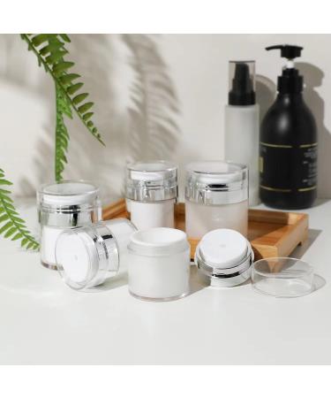 2 Pack 1.7 Oz Airless Pump Jars Vacuum Cosmetic Travel Containers | Refillable Empty Acrylic Make Up Sample Containers | White 50ml (1.7 oz / 50ml) - Buy Online on GoSupps.com