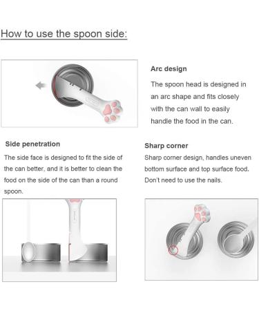 Lanyihome 2 in 1 Small Silicone Pet Food Spoon and Plastic Scoop for Dogs, Cats, Birds - White/Pink - Buy Online on GoSupps.com