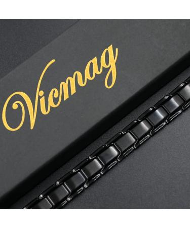 Vicmag Lymphatic Drainage Mat - Titanstahl Magnetic Hardship Tool with Adjustable Strength & Gift Box (Single-Row Black) | Premium Wellness Solution - Buy Online on GoSupps.com