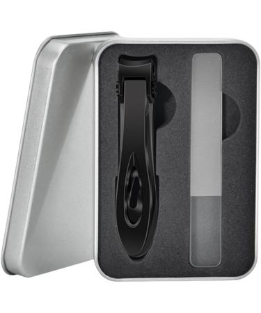 German Nail Clippers for Men Thick Nail Clippers - Stainless Steel Nail Clippers Wide Mouth Nail Clippers with Ergonomic Bevelled Head Metal Nail File Black - Buy Online on GoSupps.com