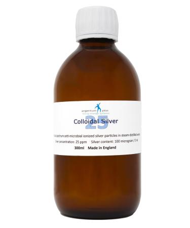 argentum plus - Colloidal Silver 25 ppm - 300 ml - in Amber Glass Bottle with 15 ml Dosage Cup