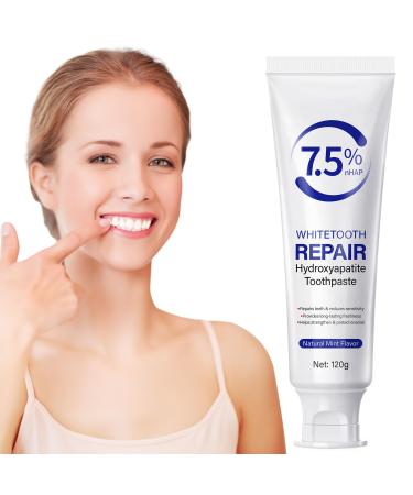 Hydroxyapatite Toothpaste 7.5 for Enamel Protection and Tooth Strengthening Gentle Mint Fluoride-Free Toothpastes for Sensitive Teeth (120g/4.23oz)