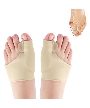 Premium Bunion Corrector Sock Orthopedic Bunion Toe Corrector Orthotics Feet Bone Thumb Adjuster with Bunion Pads for Big Toe Bunion Pain Relief (Skin Color L) Skin Color L